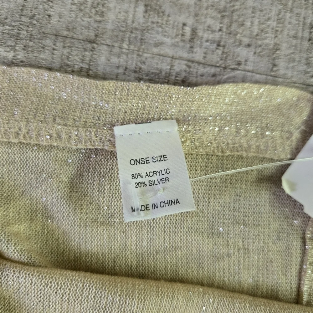 KOHLS | Acrylic & Silver Scarf in Tan sz 72in